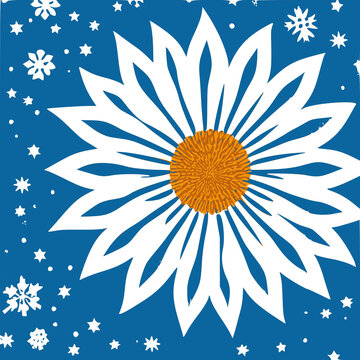 4K 2D Kunst Design Hintergrund Blume Schneeflocken Muster Gänseblümchen