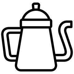 coffeepot ilustration with outline