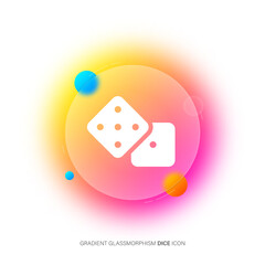 Dice icon in neumorphism style. Symbol of casino game, random, risk or fortune. Vector EPS 10