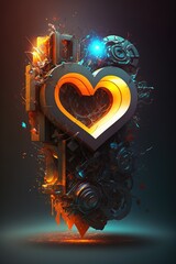 Mechanical Abstract Love Heart