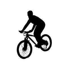 Obraz premium silhouette of person riding bicycle with transparent background