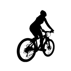 Obraz premium silhouette of person riding bicycle with transparent background