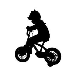 Fototapeta na wymiar silhouette of person riding bicycle with transparent background