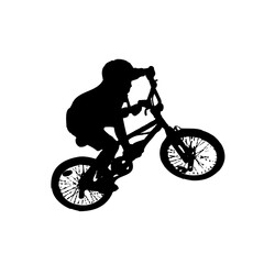 silhouette of person riding bicycle with transparent background