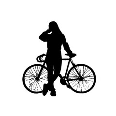 Obraz premium silhouette of person riding bicycle with transparent background