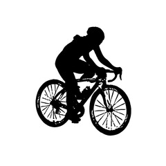 Obraz premium silhouette of person riding bicycle with transparent background