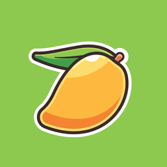 mango icon vector illustration with flat cartoon style