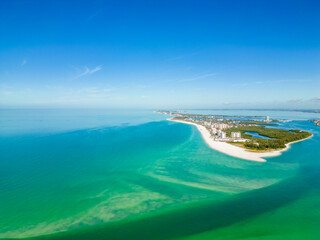 Fototapeta na wymiar Aerial drone photo Lido Key Beach Florida USA