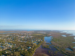 Aerial photo of Pine Island after Hurricane Ian