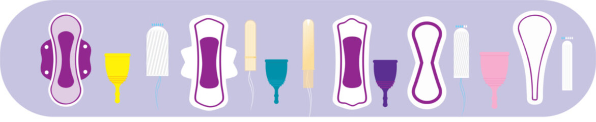 Feminine hygiene products, pads, tampons, menstrual cup, reusable use