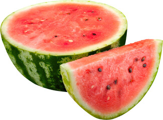 Half and Slice of Watermelon - Isolated