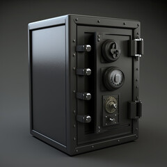 ai generated retro strong metal safe