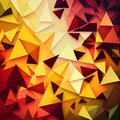 Triangle background in autumn colors, generative ai art