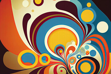 Psychedelic background in a retro style