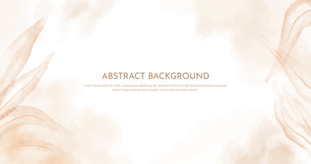 Abstract horizontal watercolor background. Neutral light colored empty space background illustration © lukulo