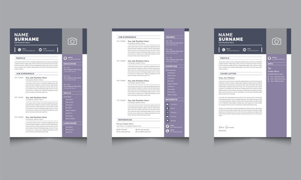 Professional Resume Layout with Cover Letter Design CV Templates