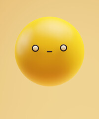 Fototapeta premium Doubt zombi emoticon with a funny kawaii face with white eyes