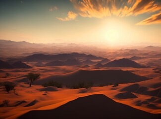 Fototapeta na wymiar Gorgeous Desert Landscape with its Majestic Mountains
