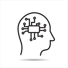 artificial intelligence icon vector, illustration, symbol