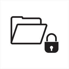 folder with lock icon vector, illustration, symbol