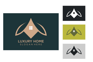 Luxury real estate logo and vector illustration.