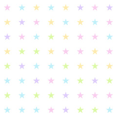 Fototapeta na wymiar Stars seamless pattern of pastel spring easter colors - pink, yellow, green, blue, purple on white background