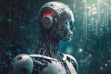 AI Robot, cyberpunk, detailed, overtake the world imagination, Generative AI