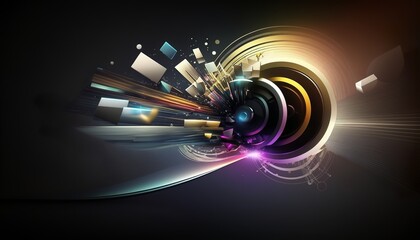 abstract, futuristic background banner with glowing circles