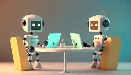 AI robots talking and working together