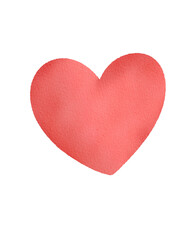 red heart watercolor
