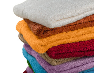 Closeup of a Stack of Clean Towels