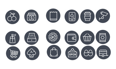  Retail Store Icons vector design 