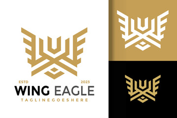 Letter W Wing Eagle Logo Logos Design Element Stock Vector Illustration Template