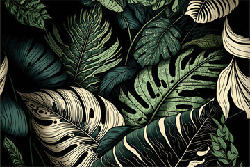 seamless pattern with leaves