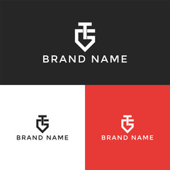 Fototapeta premium Initial GT or tg letter logo template for business