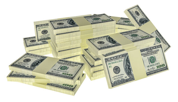 Big money stacks from dollars isolated on white background. Dollar finance conceptual. png transparent