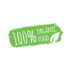 Organic Food Stamp Banner Seal Illustration Design Vector Template