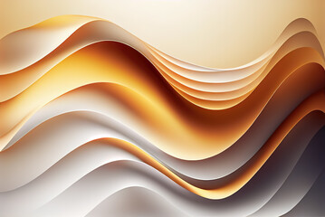Abstract orange wavy background image created with Generative AI technology and retouched