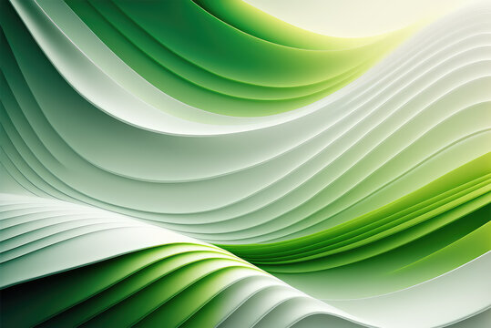 Abstract green wavy background image created with Generative AI technology and retouched