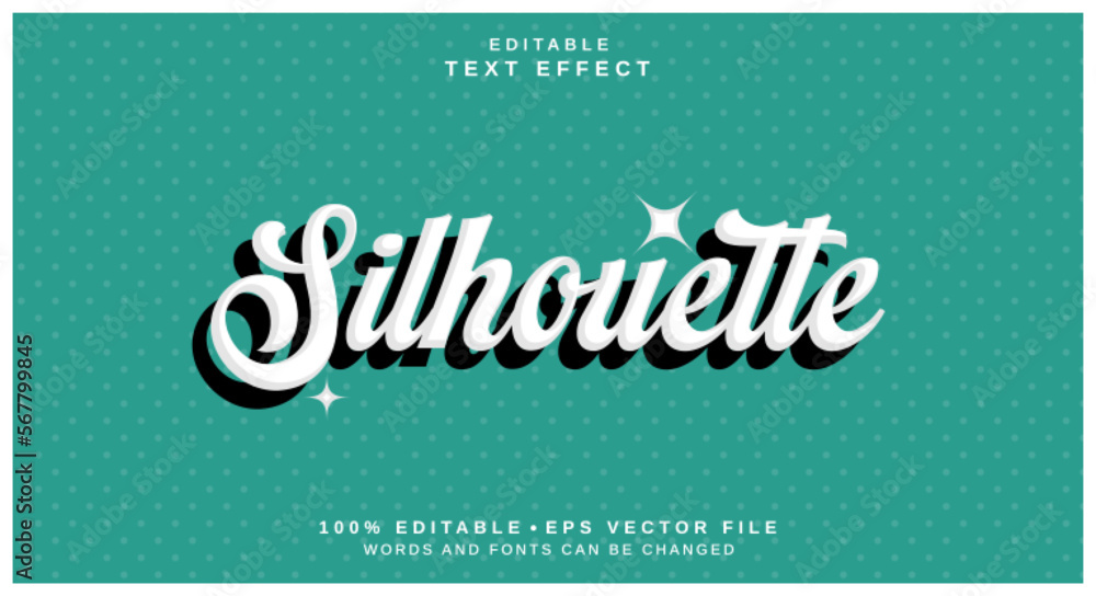 Poster editable text style effect - silhouette text style theme.