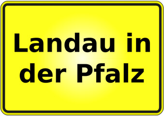 Stadteingangsschild Deutschland Stadt Landau in der Pfalz