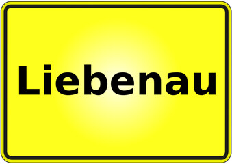 Stadteingangsschild Deutschland Stadt Liebenau