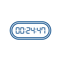 LED digital clock number isolated. Electronic figures for counter or calculator mockup interface design.