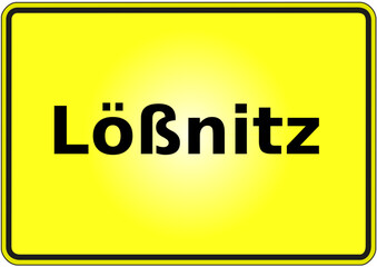 Stadteingangsschild Deutschland Stadt Lößnitz