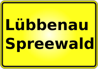 Stadteingangsschild Deutschland Stadt Lübbenau-Spreewald 
