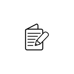 Book and Pen Icon on white background