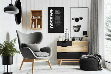 Scandinavian Chic: A Modern Living Room Design with armchair