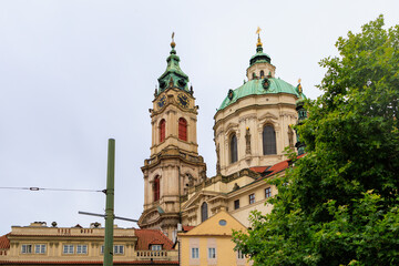 Fototapeta premium Old classical church. Background with selective focus