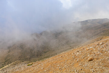 View from the top of Mount Tahtali of Antalya province in Turkey. Popular tourist spot for sightseeing and skydiving