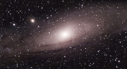 A real picture of the Andromeda galaxy which in the universe located 2.4 million light years away...